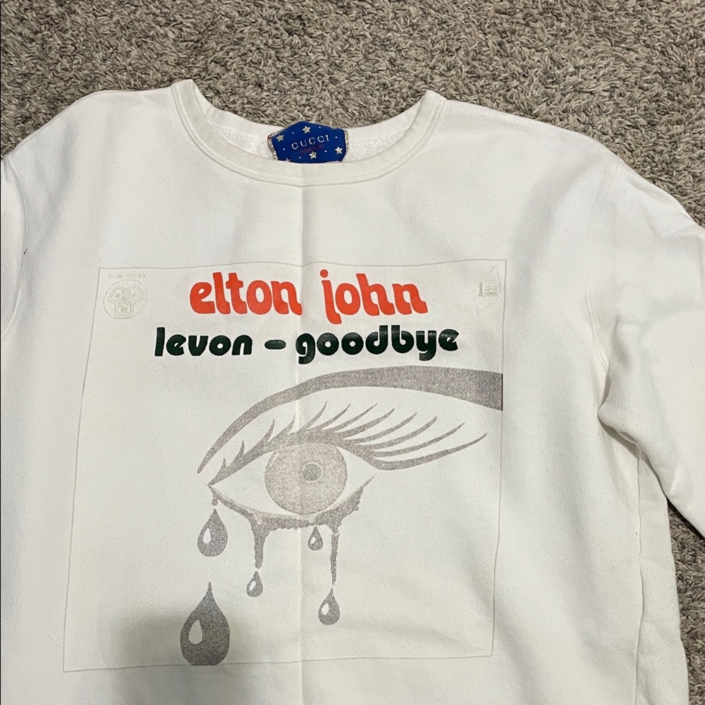 Gucci (AUTHENTIC) White Elton John Levon Goodbye Tee